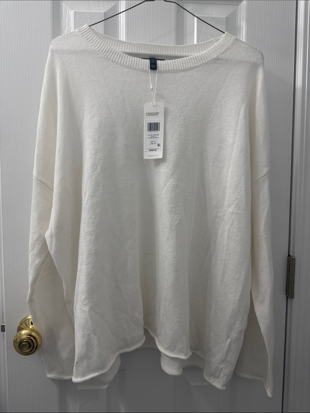 Eileen Fisher Linen-Cotton-Blend Summer Weight Knit Sweater
